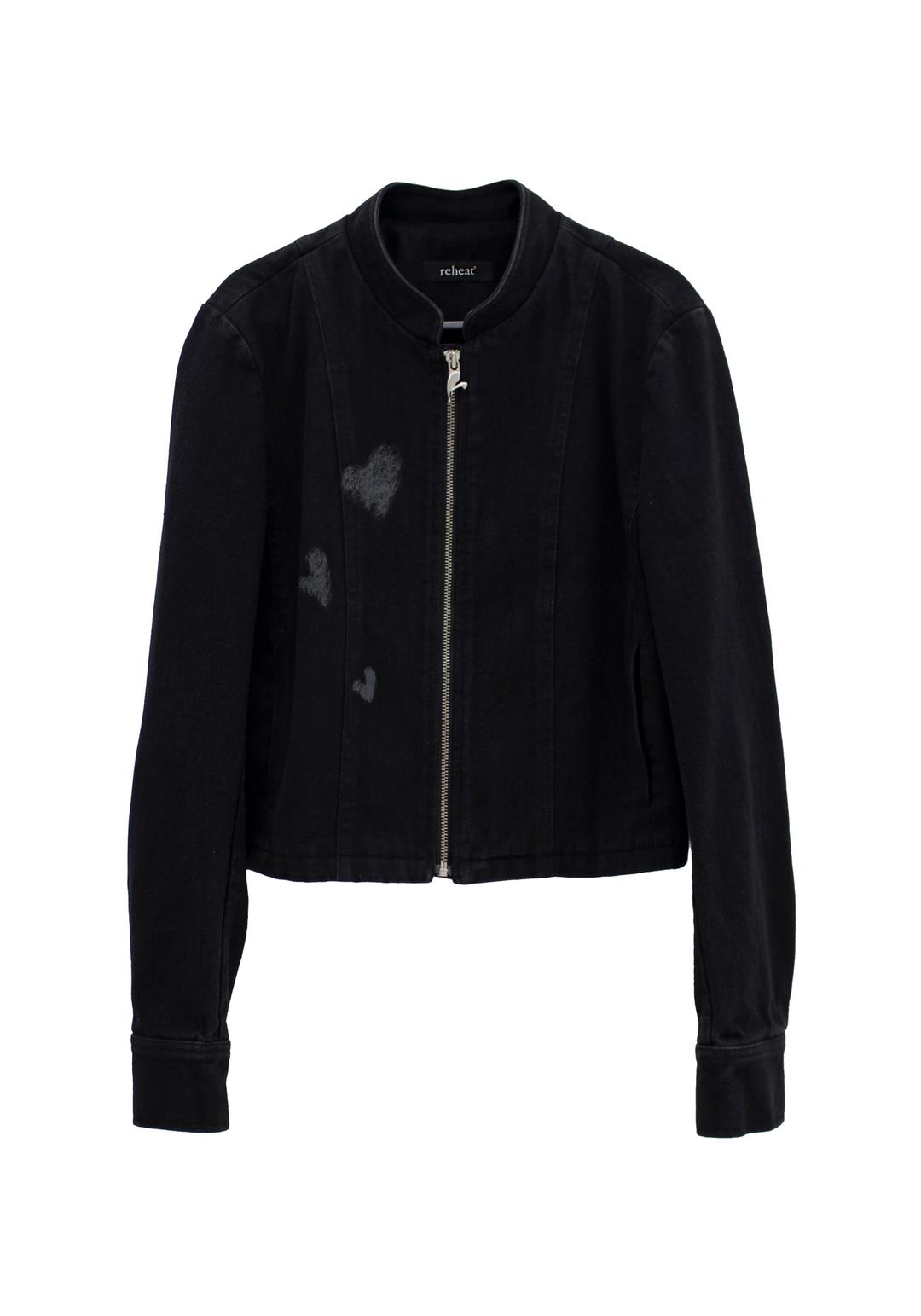 HEART DRAWING DENIM JACKET