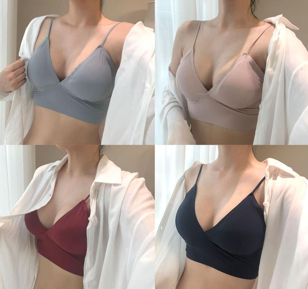 편한 심리스 노와이어 브라렛 와이어리스 무봉제 수면 브라탑