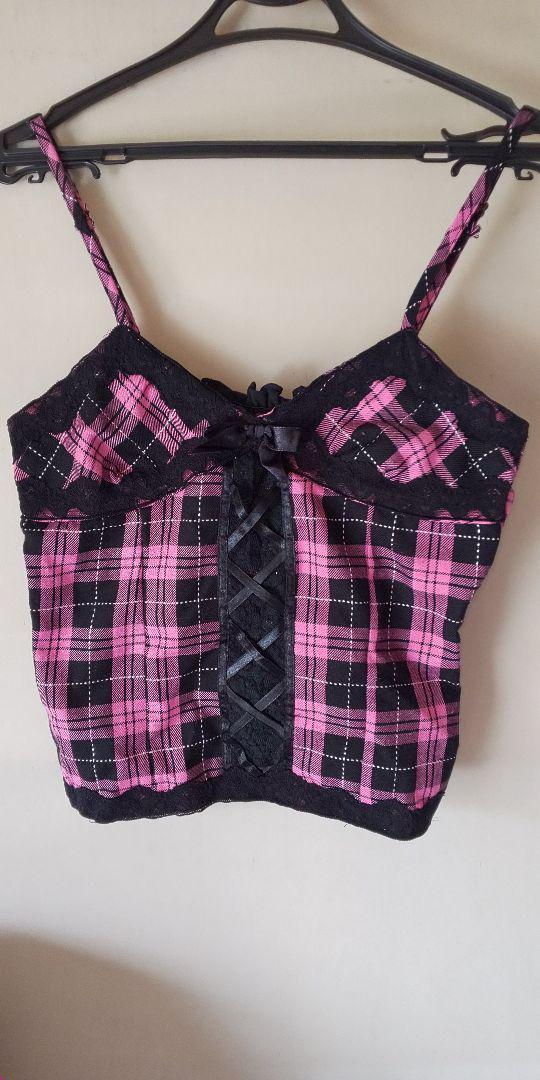 【タグ付き】TRALALA/トゥララ キャミワンピ チェック ピンク TRALALA 希少 ピンク チェック柄 キャミソール 트랄라라 トゥララ