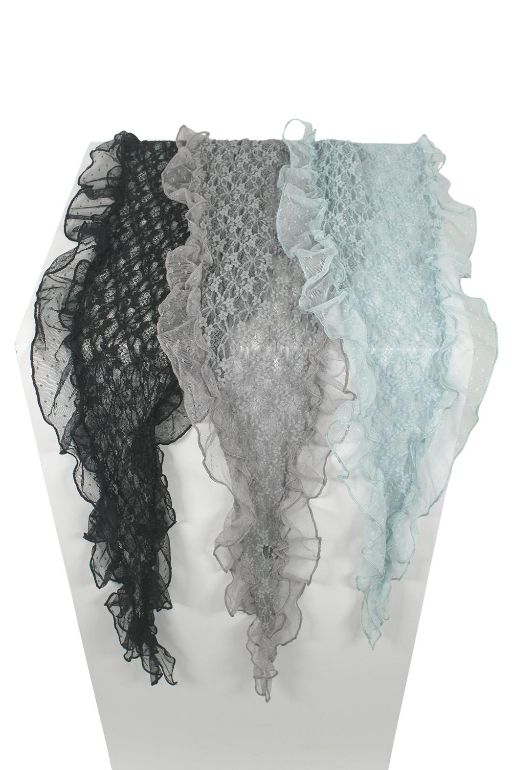 Me愛 - Frill lace scarf (3color)