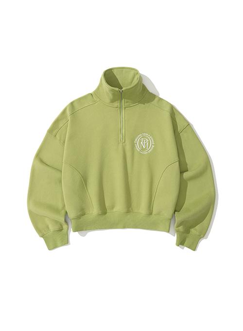 [WOMEN] CLASSIC LOGO HALF ZIP-UP SWEATSHIRT_LIGHT GREEN