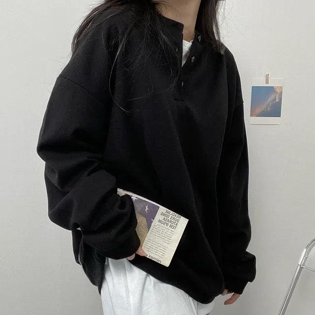 [오버핏!/7컬러] 꾸안꾸 헨리넥 맨투맨