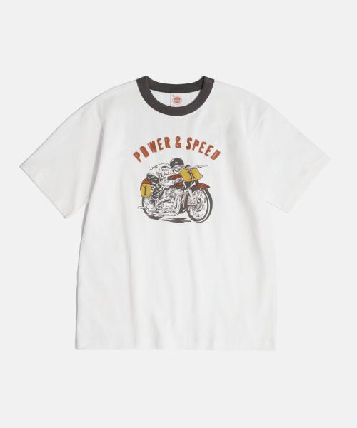 Retro Motorcycle Graphic Tee White