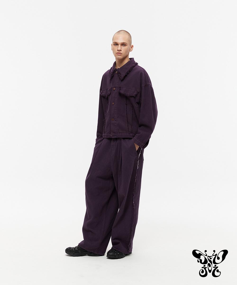 Cut Pigment Bio Over fit Jacket (Purple)