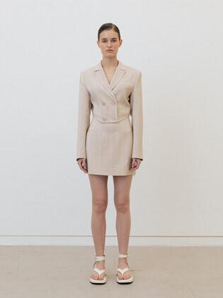 [EXCLUSIVE] waist point crop jacket (beige)