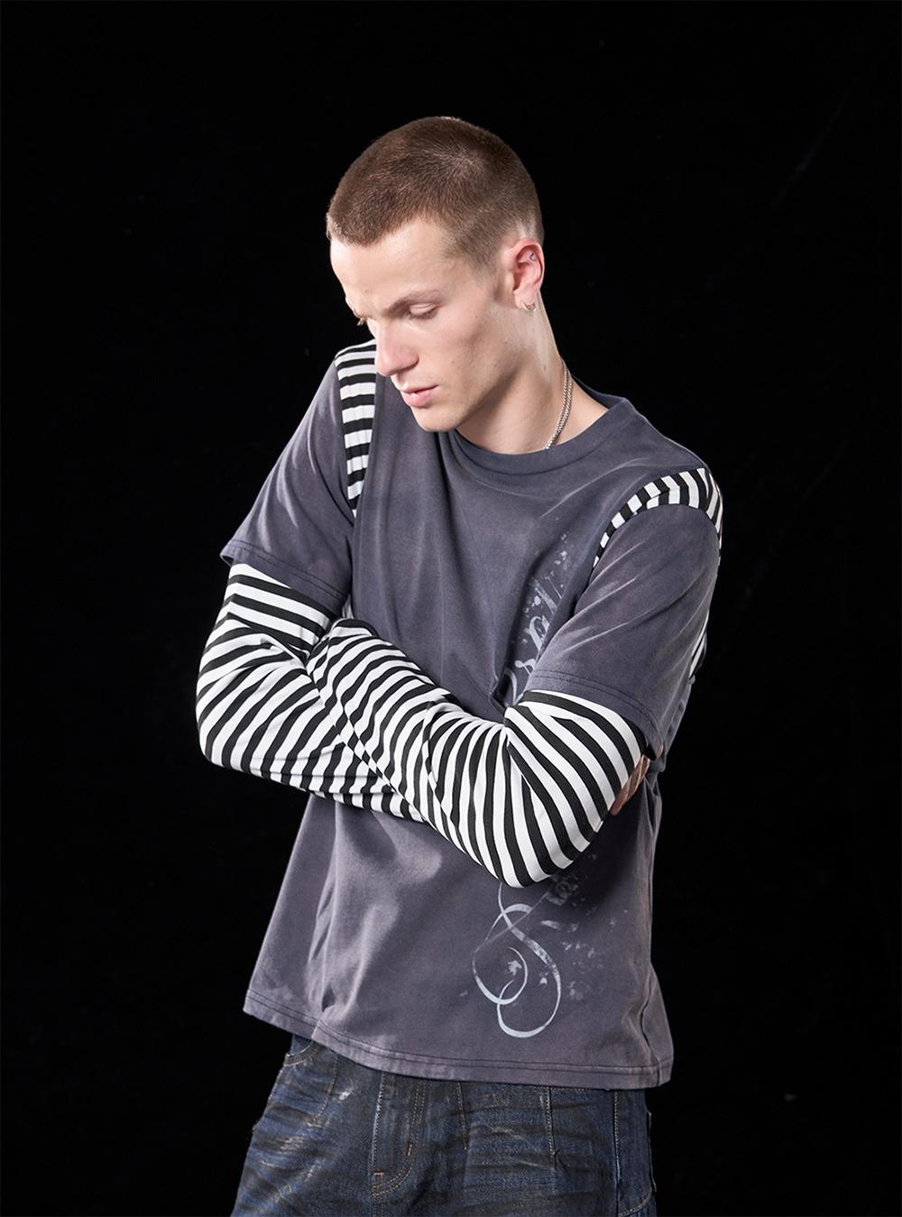 Stripe Layered Wash Tee