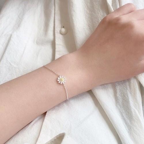 [925 silver] 노랑 데이지 꽃 실버 은 팔찌 & 발찌 & 목걸이