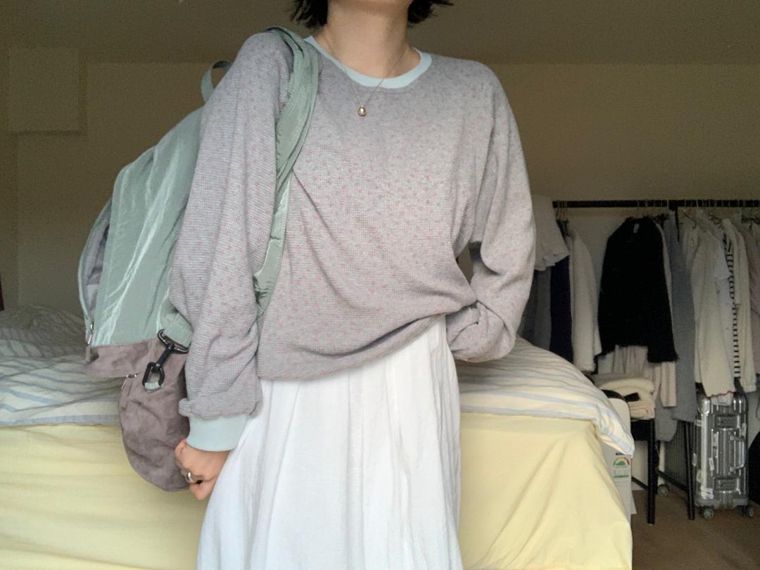 waffle sweat shirt / grey