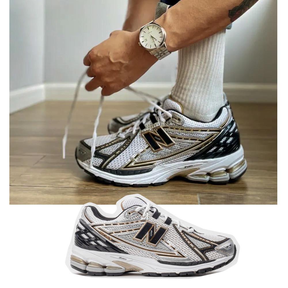 뉴발란스 1906 화이트 메탈릭 골드 남녀 스니커즈 슬랙스 정장에 어울리는 m1906ra