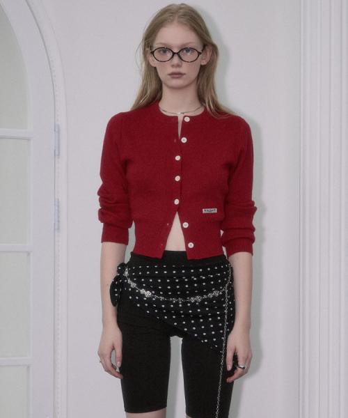 Soft Nut Button Cardigan [Red]