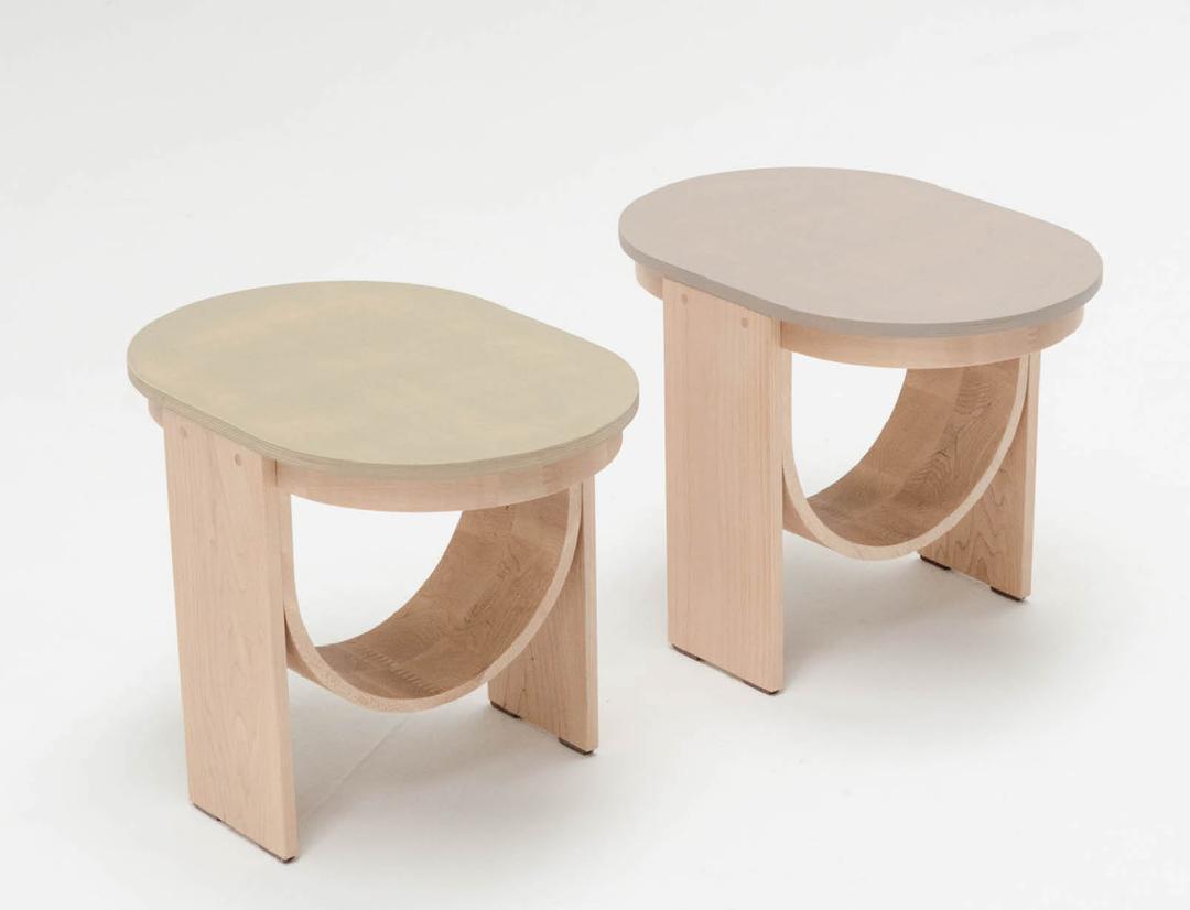 Two Legs Side Table (Wood Stain Version)