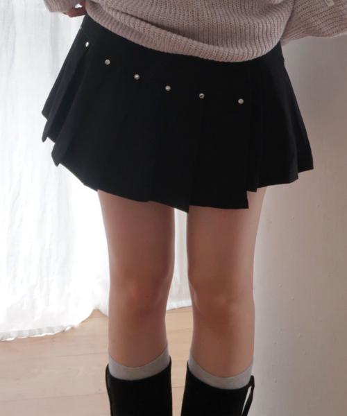 플리츠 레이어드 랩 스커트 (BLACK)_F24ZD885