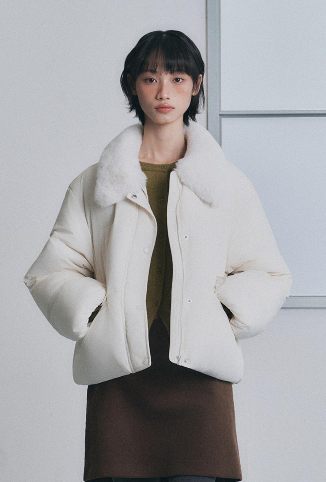 [선발매][누적2만장] 페이크 퍼 카라 숏 패딩_MIWJPFV0PG