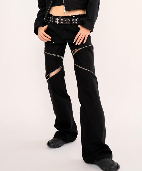 데미지드 부츠컷 팬츠