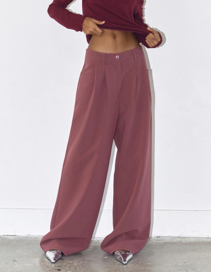 OVERSIZED TUCK PANTS [PINK]