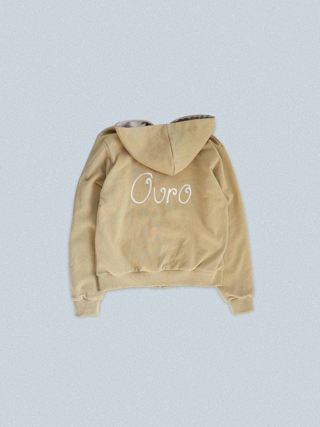 REVERSIBLE LOGO HOODIE ZIP-UP [ OLIVE ]