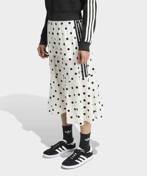 쉬어 폴카 도트 스커트 - 화이트 / KV1176