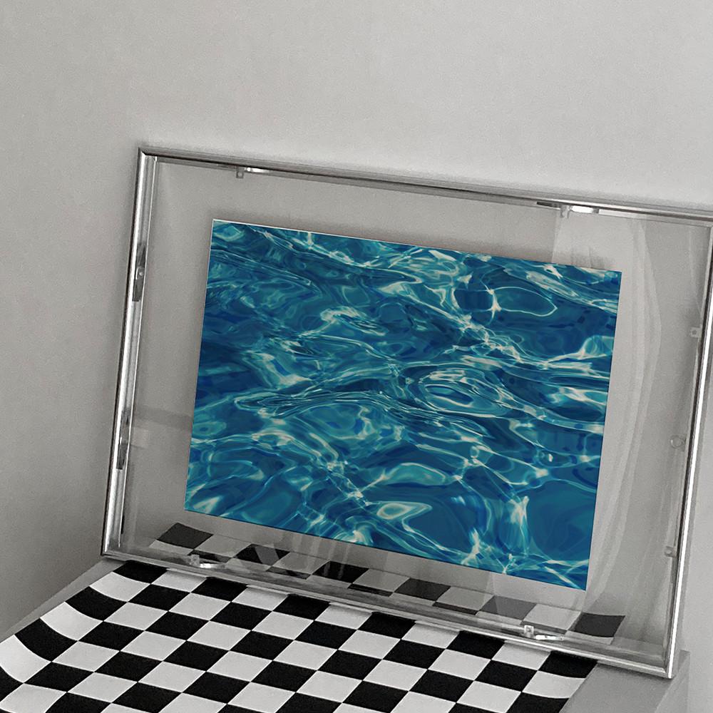 미드센추리모던액자 Sea Wave 바다 물결사진 포스터 투명프레임 세트 모듈인테리어