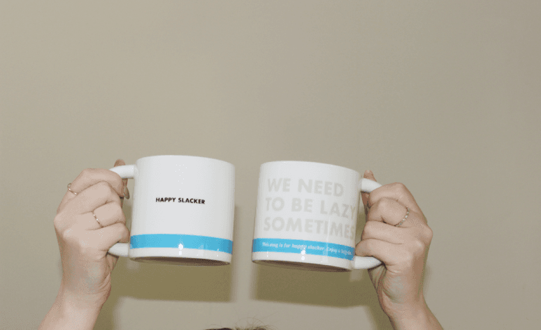happy slacker mug