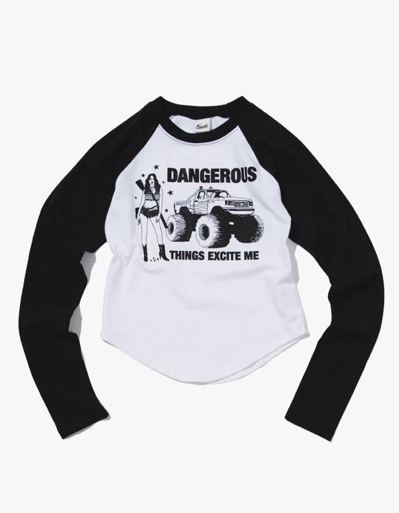 W Dangerous Raglan L/S Tee - White