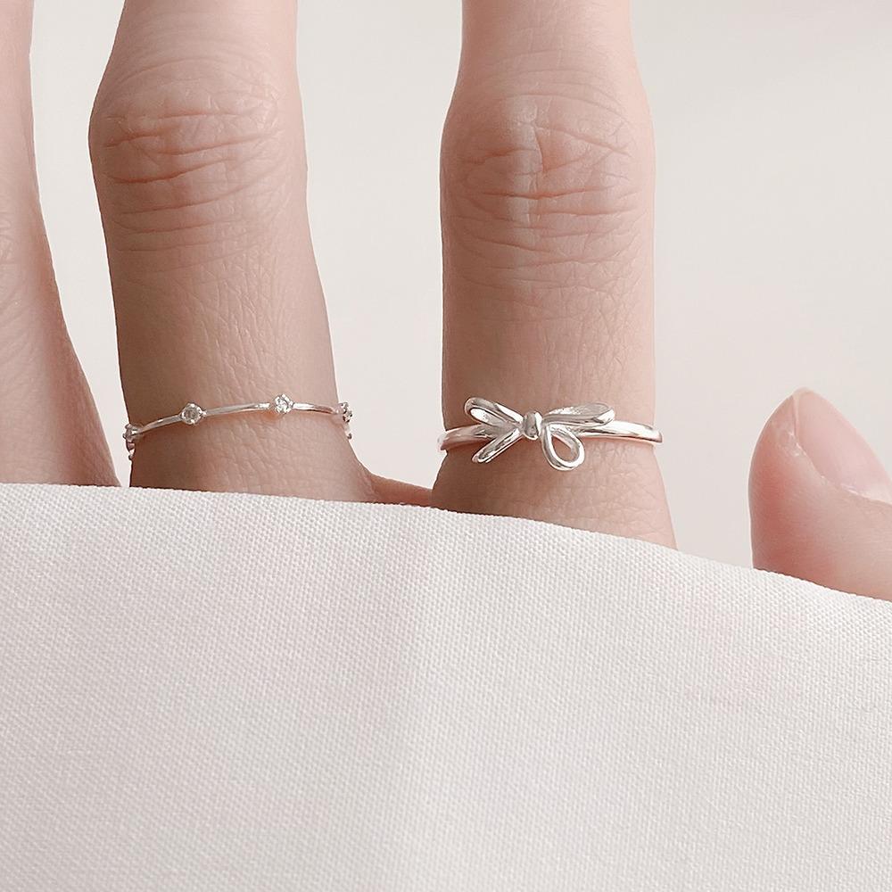 더블 리본 반지