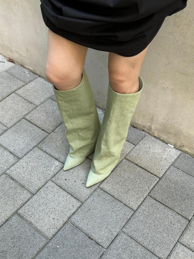 레이어 와이드 롱부츠 (쿠션창)