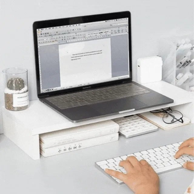 [🧡책상정리정돈 모니터 받침대]모니터 받침대 모니터 선반 우드 1단 2단 심플한 디자인 모니터 받침대 업무 공간 확보 집중력 향상 도우미 모니터 받침대 심플 데스크 정리