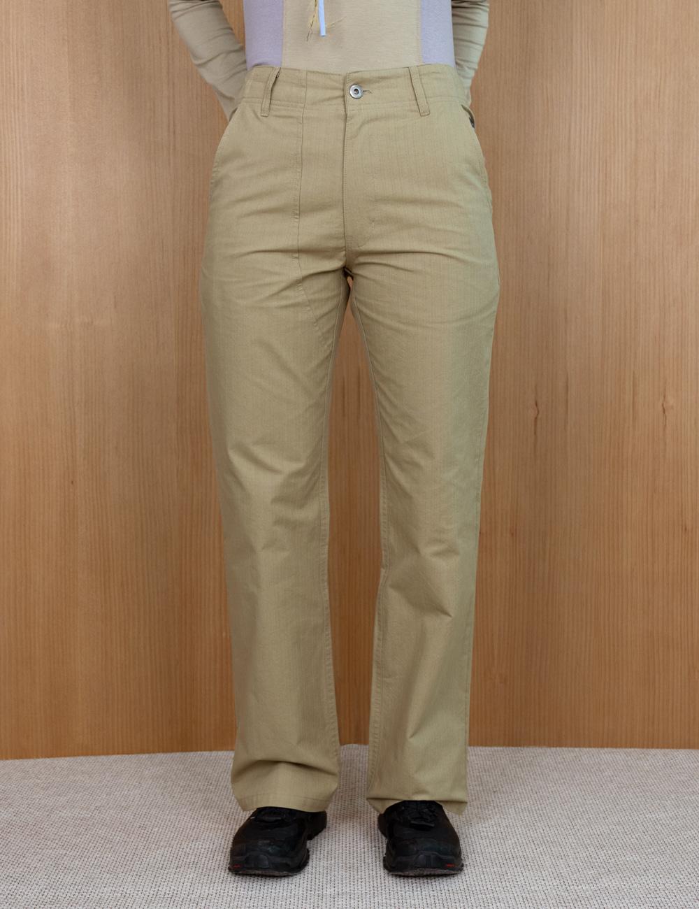 Faded Herringbone Stitch Pants in Sage