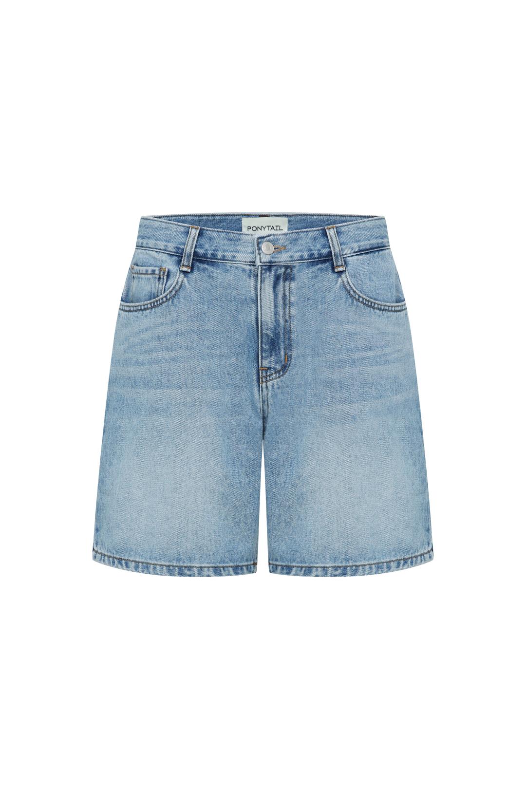 Vintage Washed Bermuda Denim Shorts (Austin Blue)