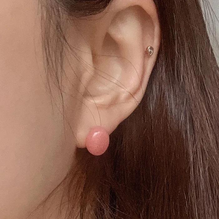 [8차] Jelly Stone Stud Earrings (4 colors)