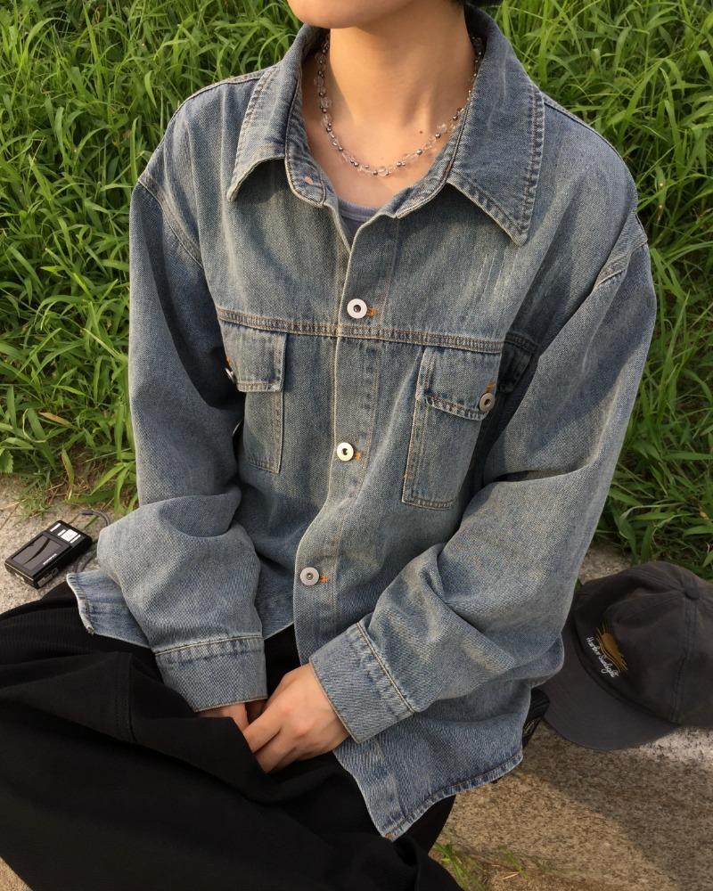 이오 긴팔 데님 자켓