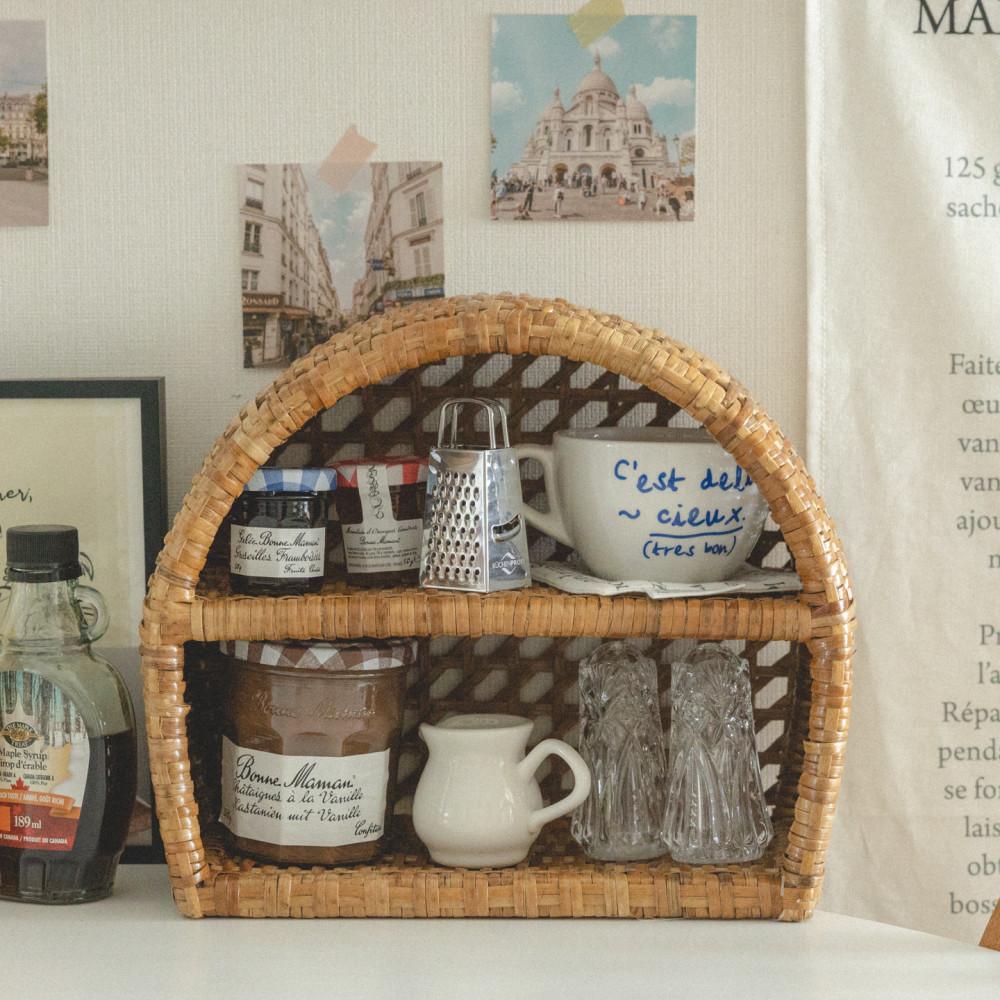 미니그릇장 커피장 찻장 라탄 컵보드