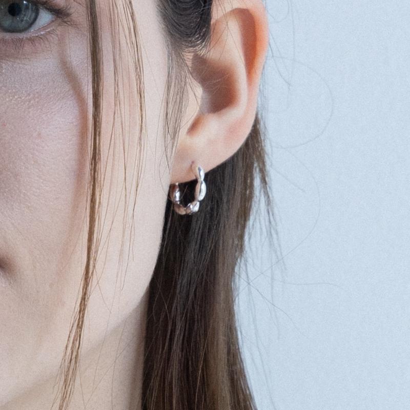 [Silver 925] Wavy Balls Earrings SE203