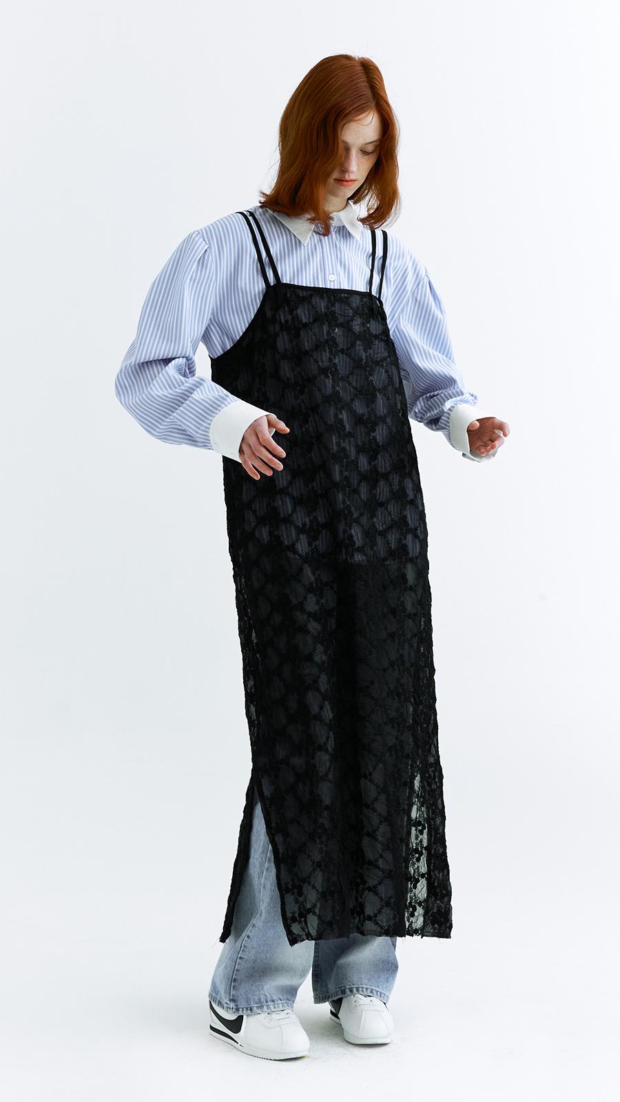 LACE BUSTIER DRESS_BLACK