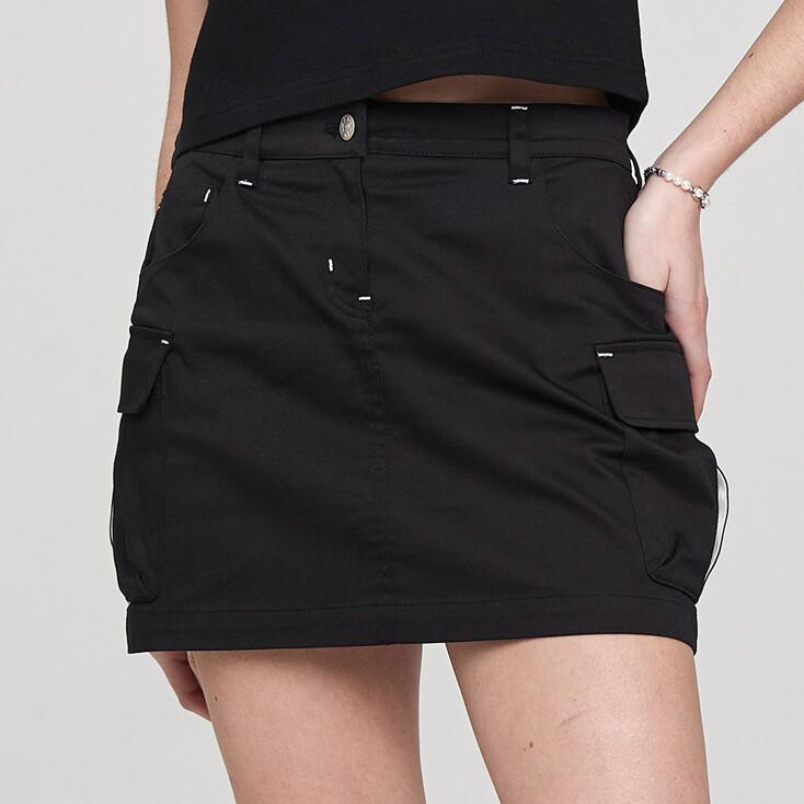 바텍 카고 미니스커트 블랙