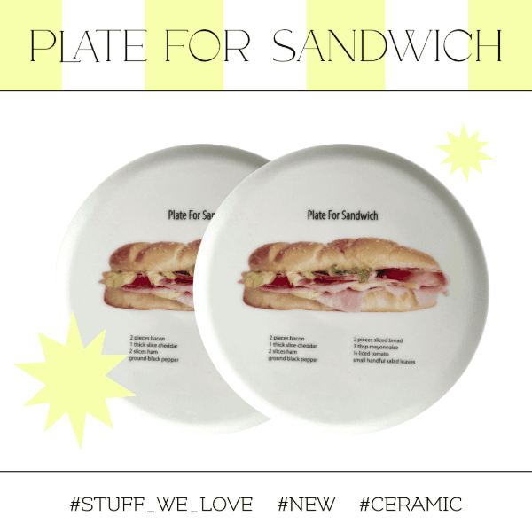 Plate For Sandwich 샌드위치 평접시 세라믹 식기 그릇