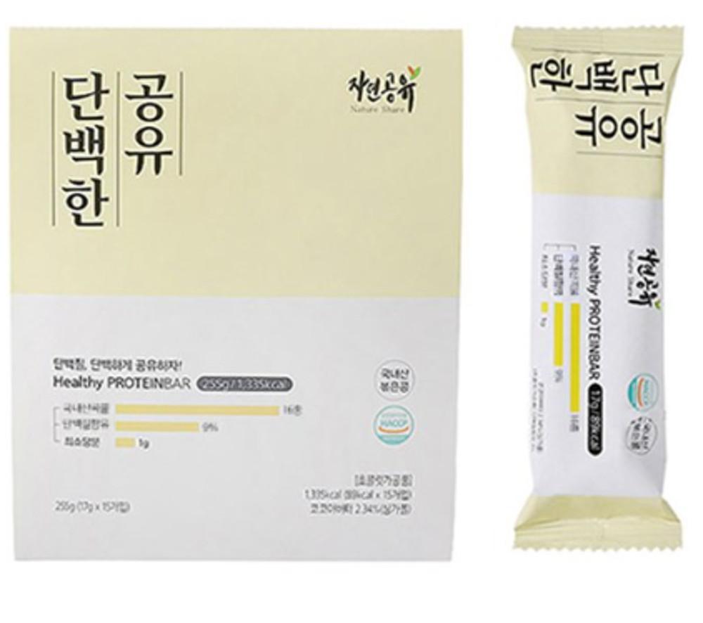 자연공유 단백한 공유 단백질바, 17g, 15개