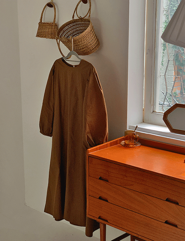 뉴어텀 퍼프 원피스 (3color) 스트랩포함