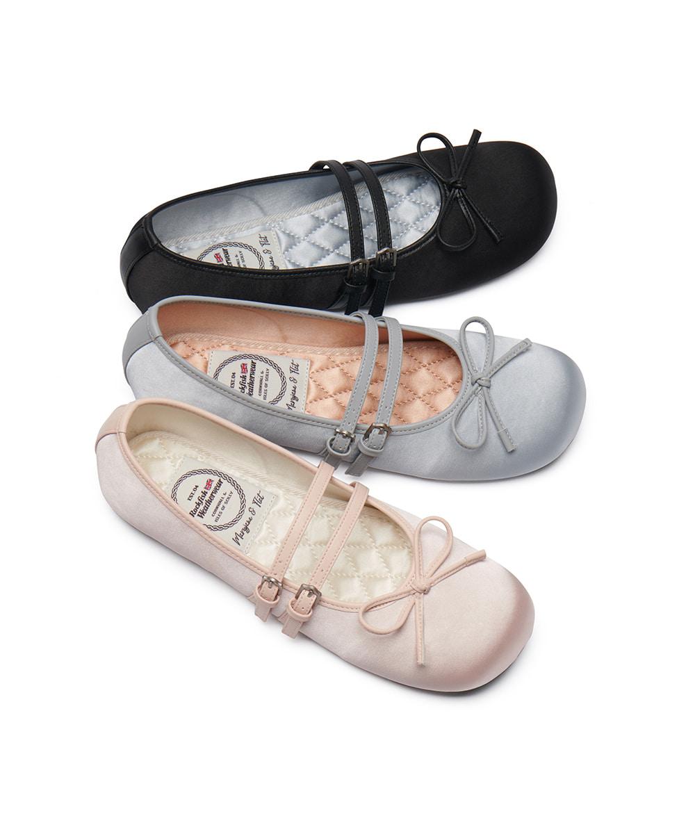 [일부컬러 05.02이내 출고]SQUARE TOE TWO STRAP MARYJANES(SATIN) - 3 colors