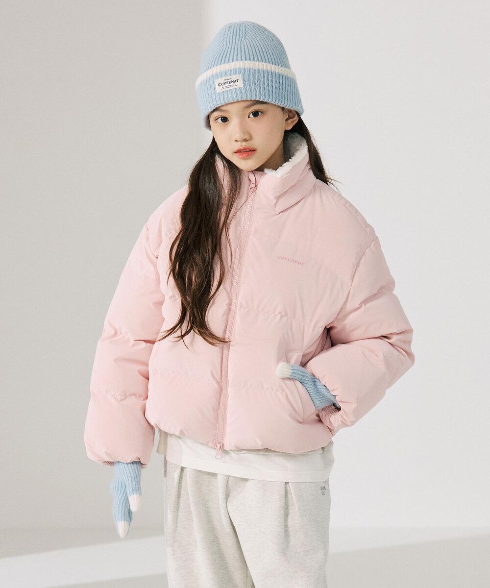 키즈 글로시 러브 다운점퍼 핑크