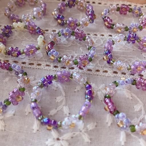 🕊라일락 꽃반지, 비즈반지