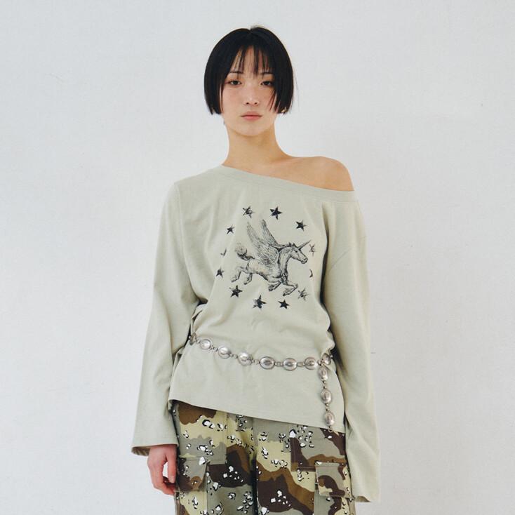 PEGASUS LONG-SLEEVE T-SHIRT, DUSTY BEIGE