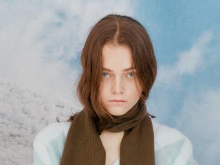 Tri Color Block Muffler Brown