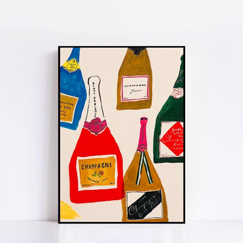 No.514(S) Collage C   샴페인 빈티지 애호가 테이스팅  컬렉션 프랑스 와인바 와인 취향 스타일 숙성 인테리어 선물 그림 포스터 액자