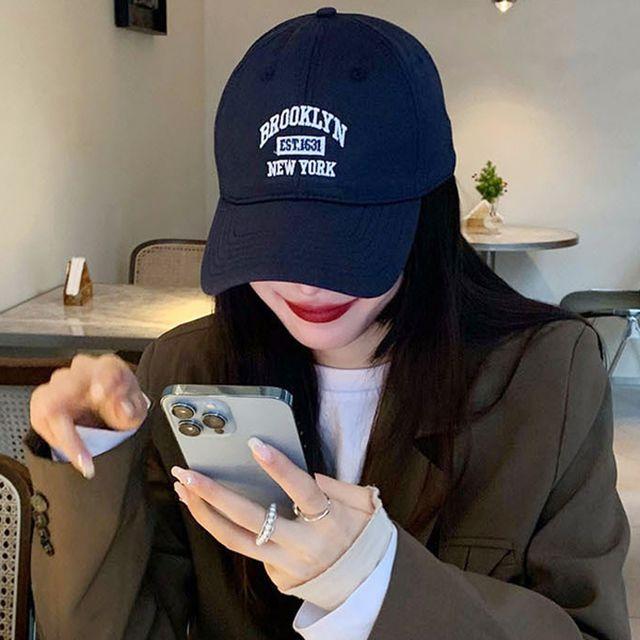 소두핏 레터링자수 뉴욕 남녀공용 볼캡 야구 모자