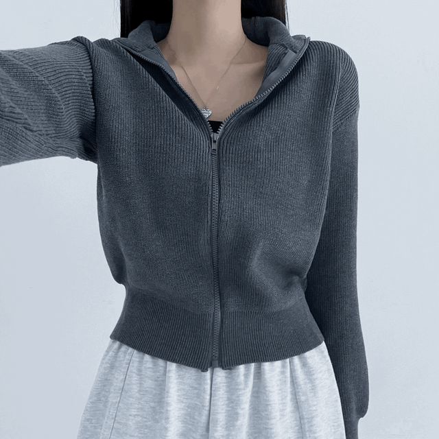 [1만장 돌파] half neck knit zip-up! (3col)