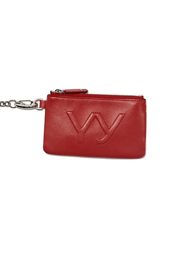 YY CHAIN WALLET WITH MIRROR, RED
