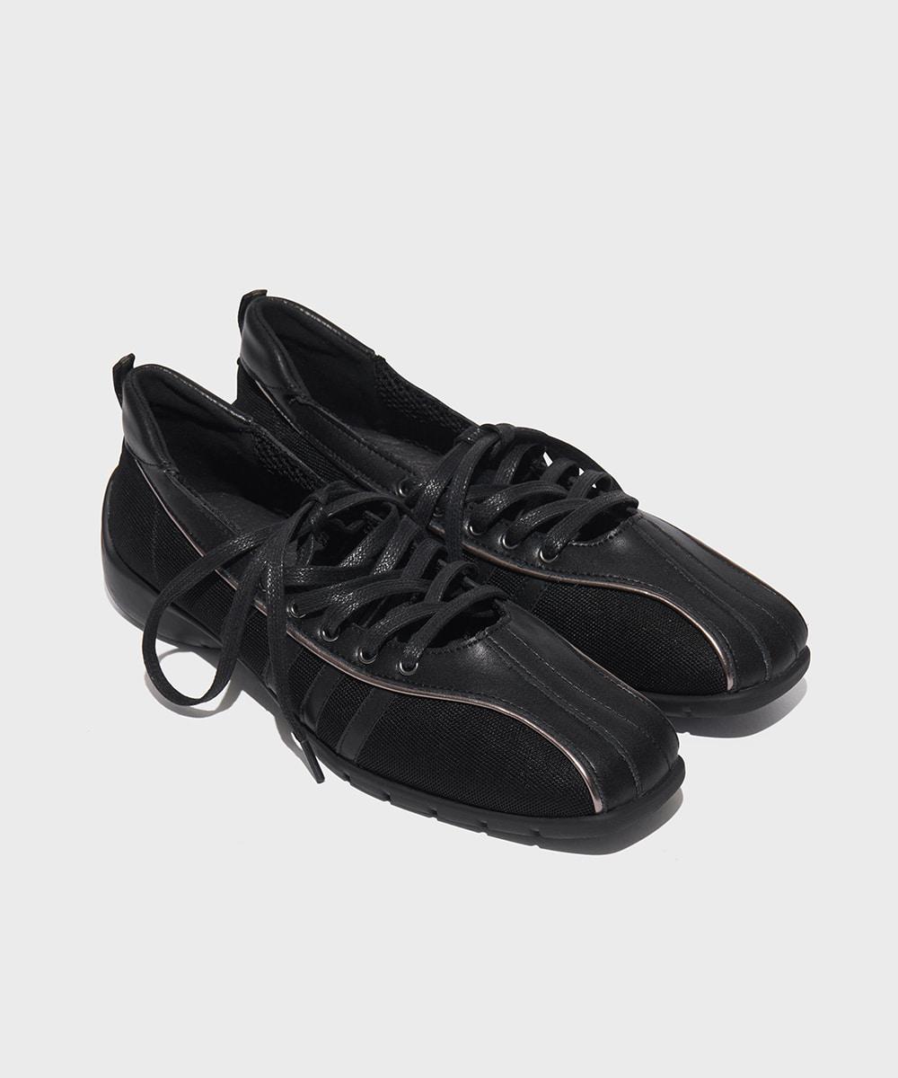 [NEW 10% | 04.09이내 출고] BLISS LACEUP SNEAKERS - BLACK