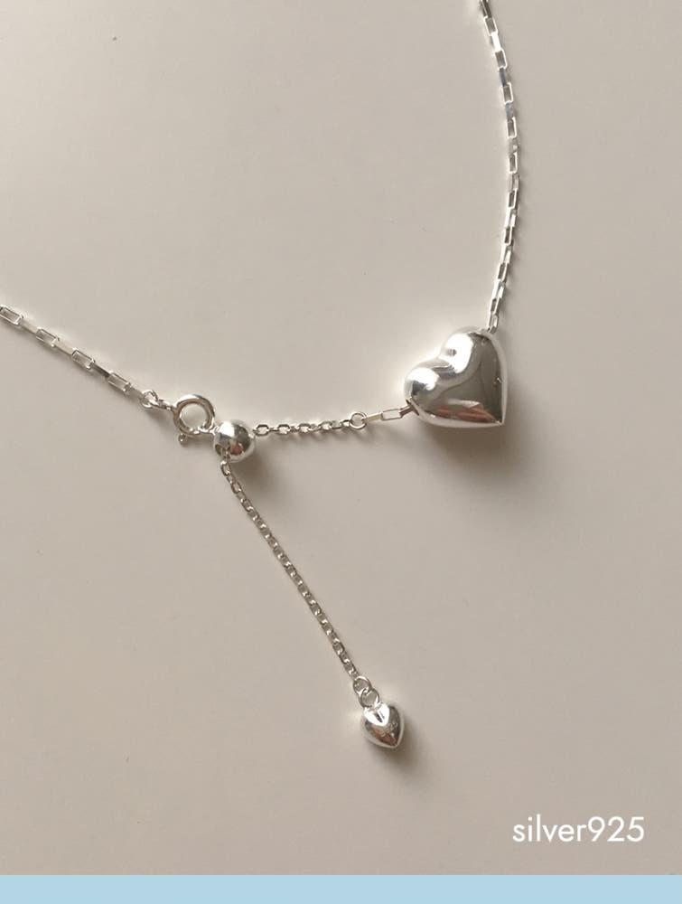 (모앳/목걸이) carol heart necklace (silver925) 실버 볼 투웨이 하트 펜던트 은925 네크리스