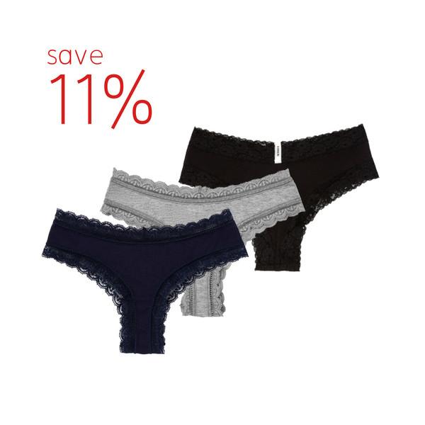 Midnight Blue Lace Cheeky Panty Set